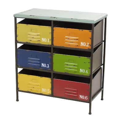 Metal Storage Unit - Multi Colored - Roche River Decor