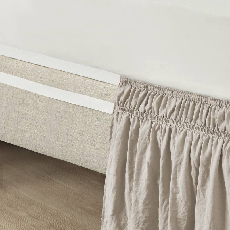 Lush Decor Ruched Ruffle Elastic Easy Wrap Around Bedskirt