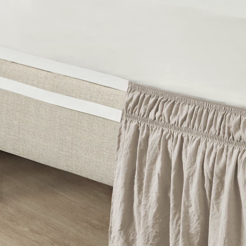 Lush Decor Ruched Ruffle Elastic Easy Wrap Around Bedskirt