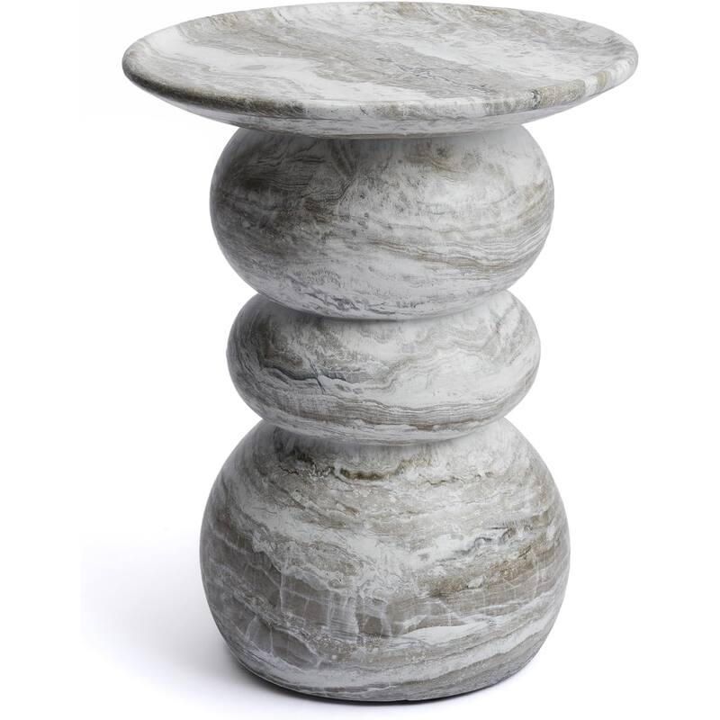 Studio London Elegant Silfi Travertine Effect Stool and Weatherproof