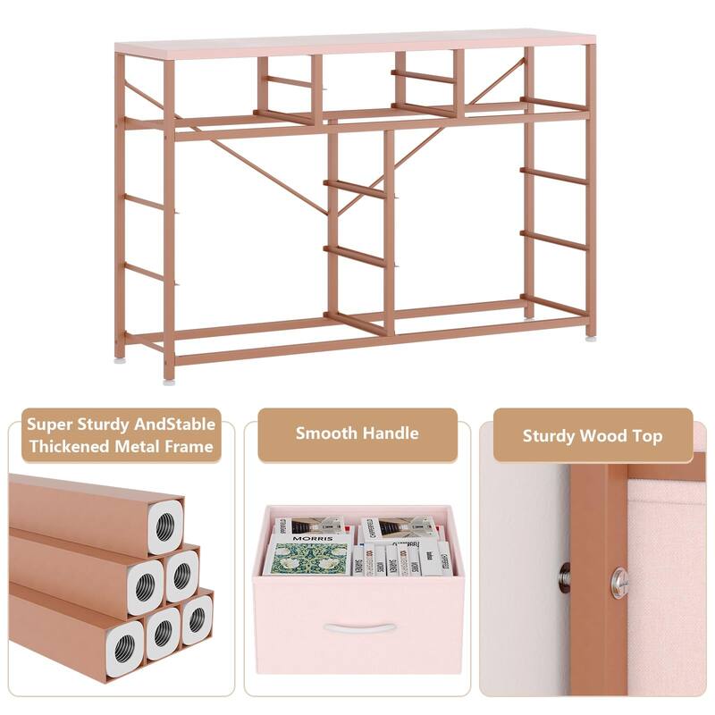 Fabric Dresser with 10 Drawers,47" TV Stand Dresser