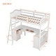 preview thumbnail 17 of 39, Twin Size Loft Bed with Desk and Drawers for Kids Teens, Girls Boys Bedroom, Solid Wood Loftbed Frames with Shelves & Cabinet