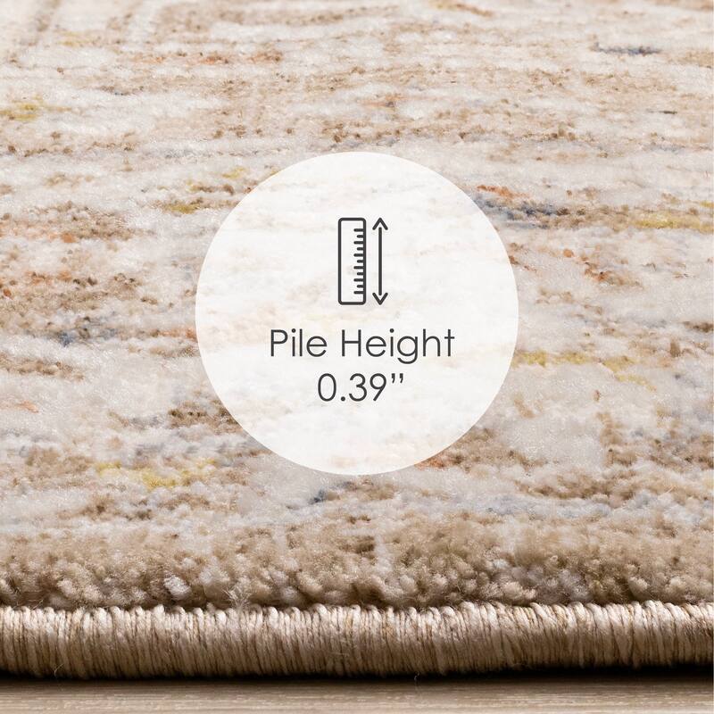 Beige Cream Traditional High-Traffic Rug