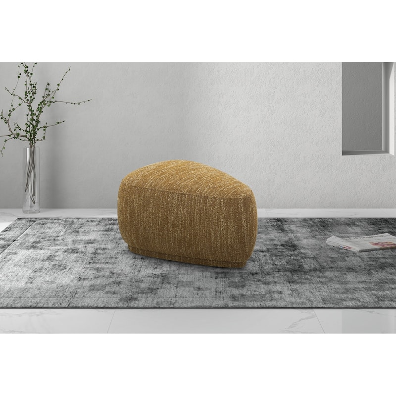 Divani Casa Kinsey Modern Mustard Small River Rock Ottoman