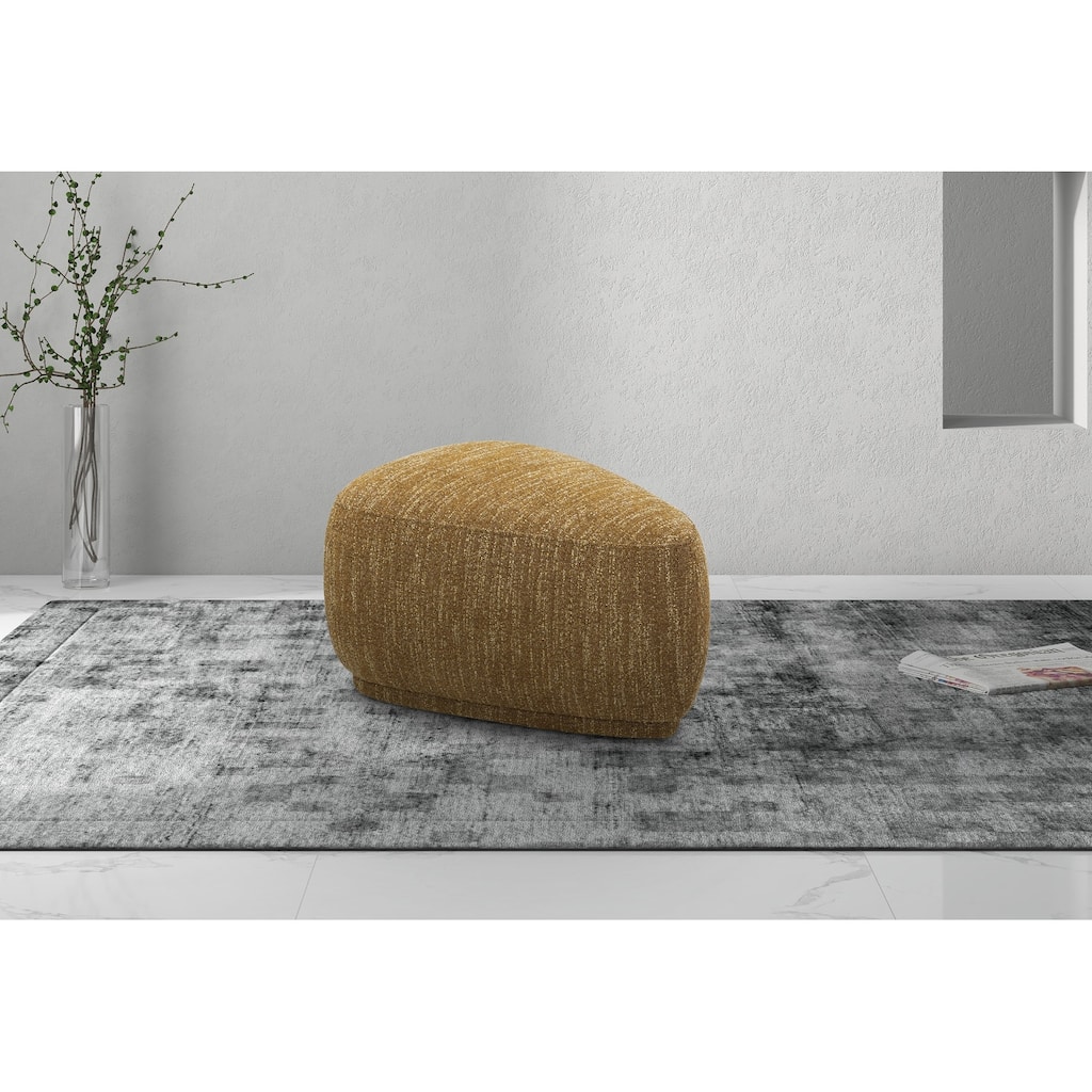 Divani Casa Kinsey Modern Mustard Small River Rock Ottoman