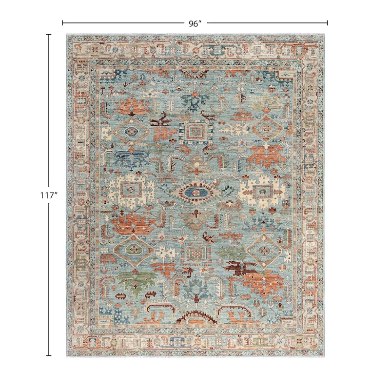 Serapi One-of-a-Kind Hand-Knotted Area Rug - Green - 8' 0" x 9' 9"