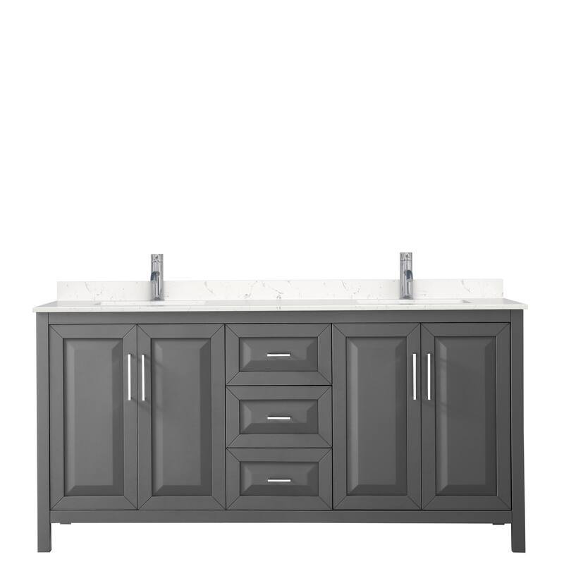Daria 72 Inch Double Vanity, Cultured Marble Top