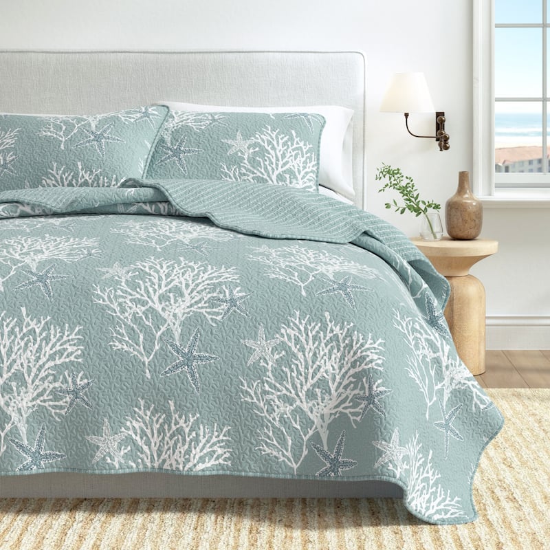 Linery & Co. Coastal Microfiber Quilt Set With Shams