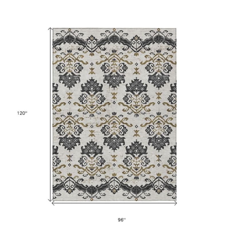 HomeRoots Oriental Transitional Rectangle Outdoor Rug