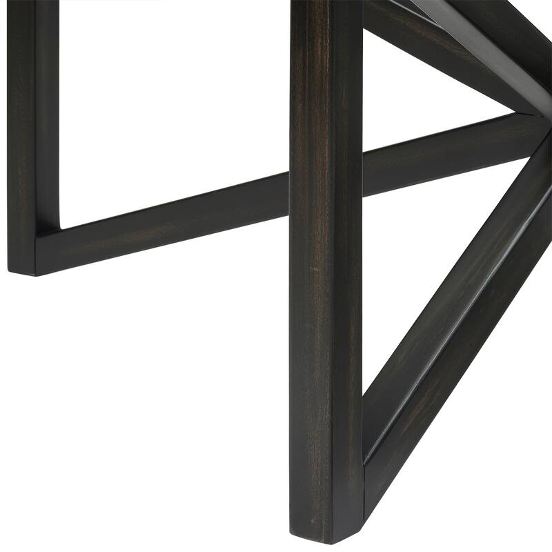 Roomfitters Modern Round Tempered Glass Coffee Table with Solid Wood Base, Clear Top Accent Table for Living Room