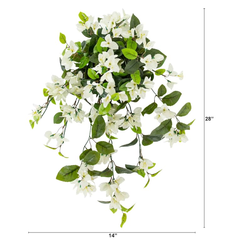 28-in UV Resistant Artificial Bougainvillea Hanging Plant - Set of 2