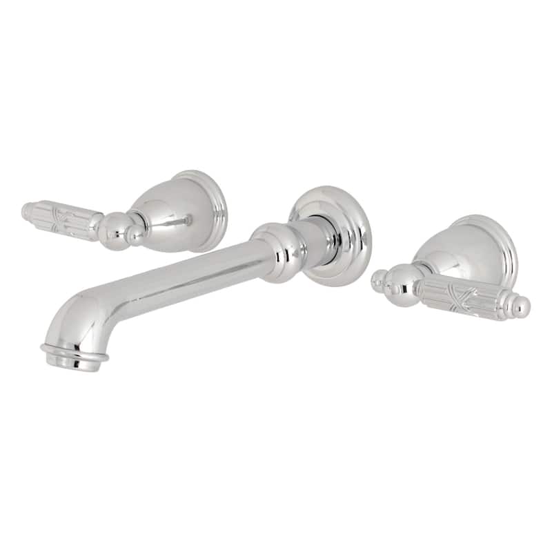 Kingston Brass Georgian Two-Handle 3-Hole Wall Mount Bathroom Faucet - Polished Chrome