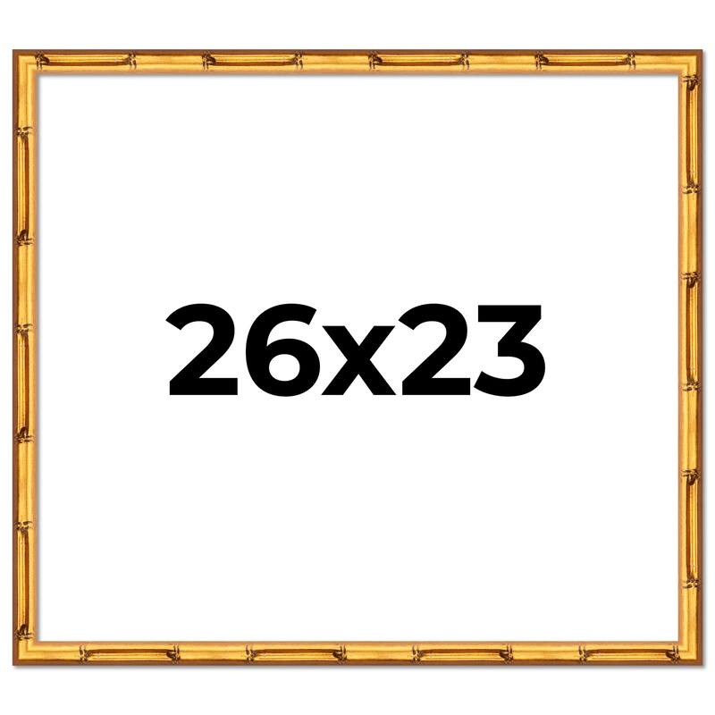 26x23 Frame Gold Bamboo Picture Frame Modern Photo Frame Includes UV Acrylic Shatter Guard Front Acid Free Foam Backing Board