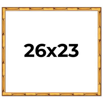 26x23 Frame Gold Bamboo Picture Frame Modern Photo Frame Includes UV Acrylic Shatter Guard Front Acid Free Foam Backing Board