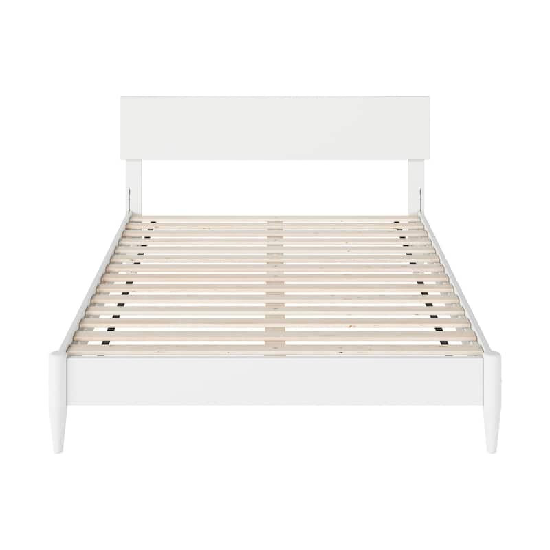 Modern Low Profile Platform Bed - Solid Wood Bed Frame with USB Ports - Full Size Bed