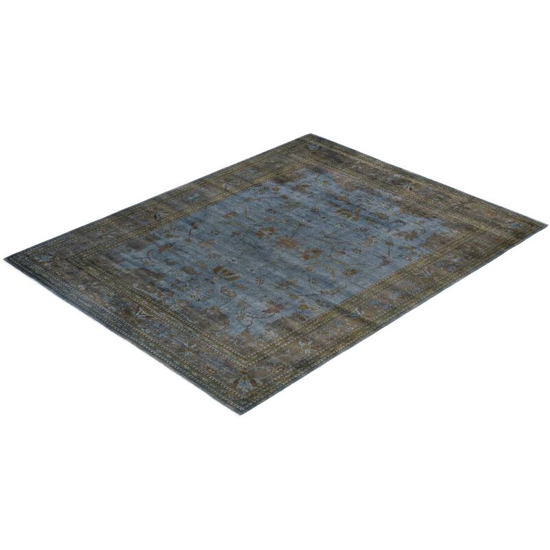 Overdyed One-of-a-Kind Hand-Knotted Area Rug - Gray - 8' 1" x 10' 5"