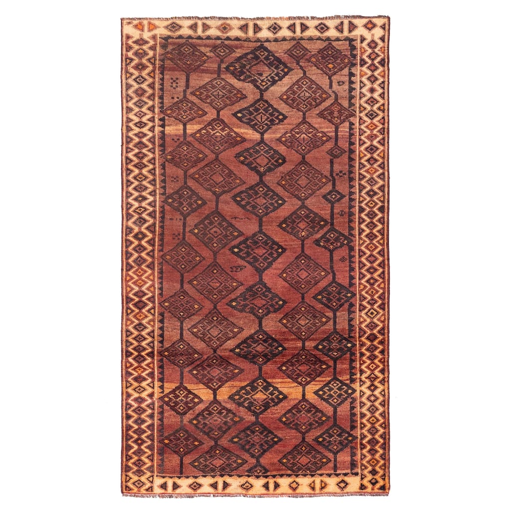 ECARPETGALLERY Hand-knotted Melis Dark Red Wool Rug - 4'5 x 7'10