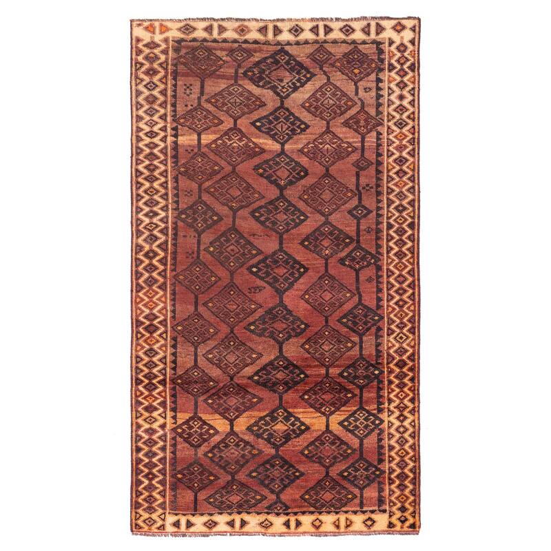 ECARPETGALLERY Hand-knotted Melis Dark Red Wool Rug - 4'5 x 7'10
