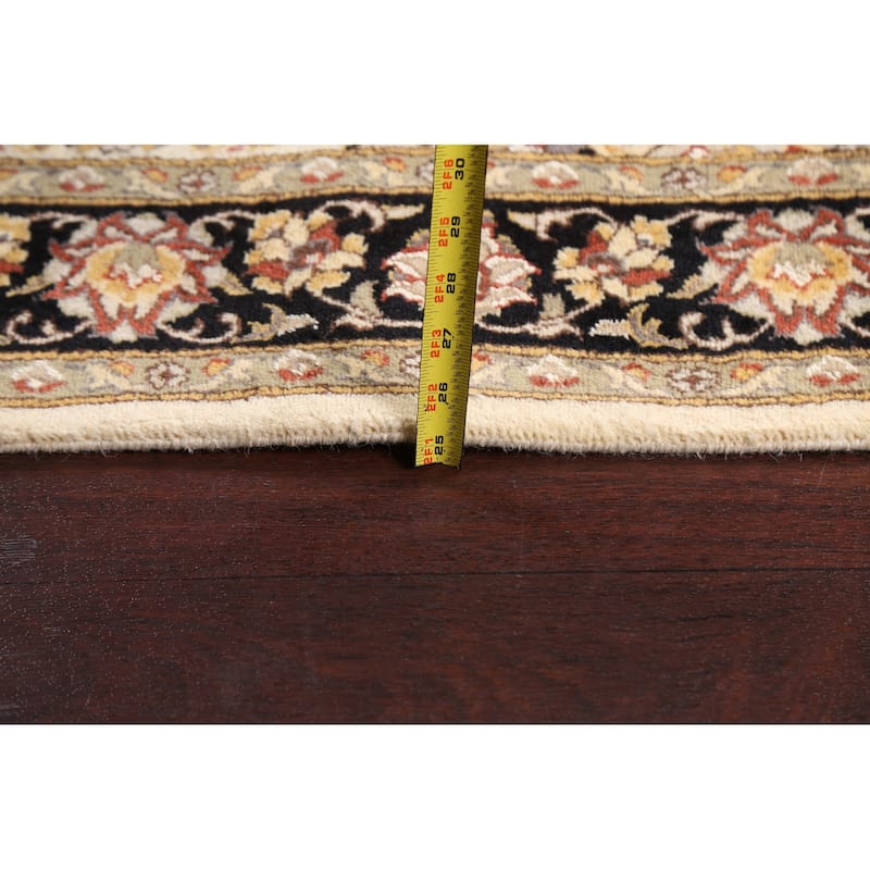 Vegetable Dye Wool/ Silk Floral Tabriz Oriental Area Rug Hand-knotted - 4'0" x 6'2"