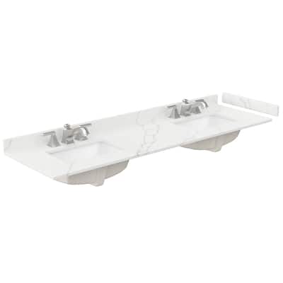 Wyndham Collection WCFQC372DTOPUNS-Q 72" Quartz Vanity Top with