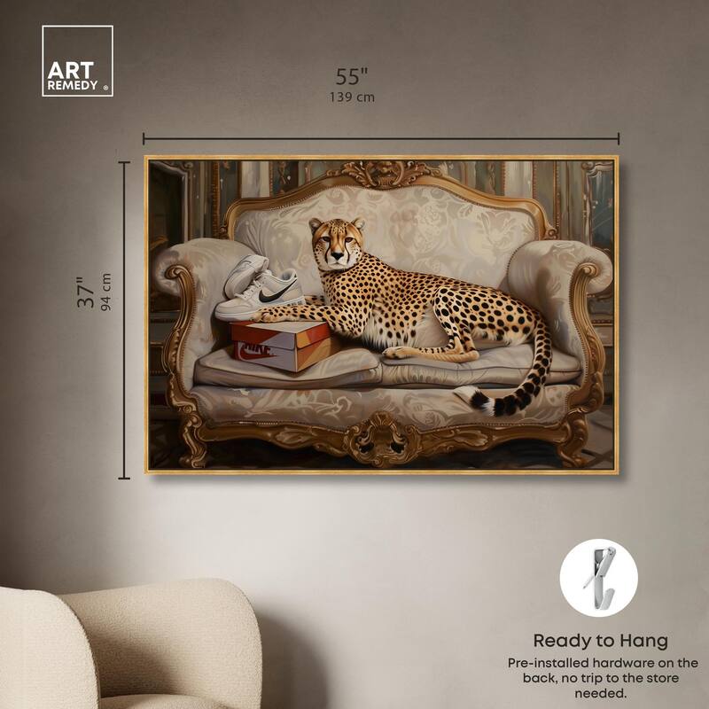 Lounging Sneaker Cheetah Canvas by Art Remedy