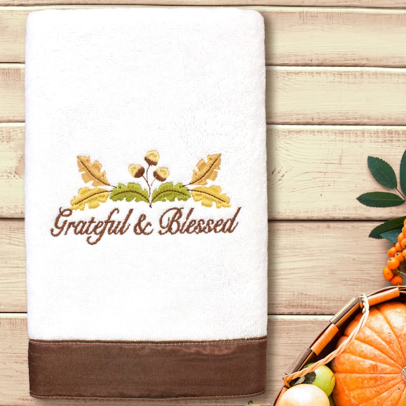 Authentic Hotel and Spa Blessed - Embroidered Luxury 100% Turkish Cotton Hand Towel