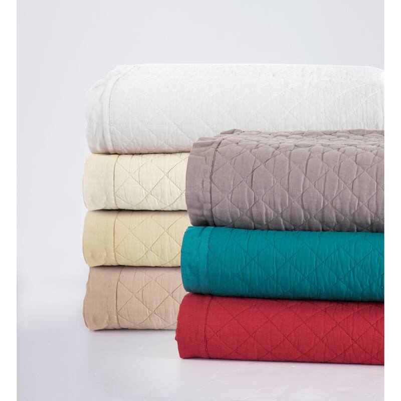 HiEnd Accents Diamond Pattern Linen Cotton Quilt, 1PC