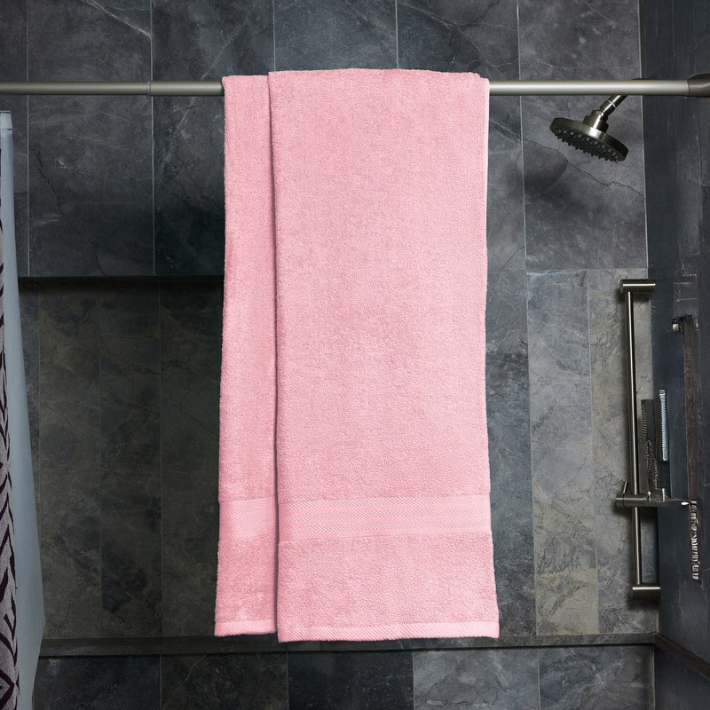 Deluxe 2-Piece 100 Cotton Bath Sheet - Pink