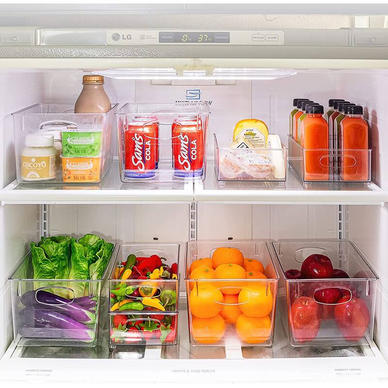 Sorbus Clear Plastic Organizer Storage Bin Containers for Pantry Food & Kitchen Fridge (8-Pack)