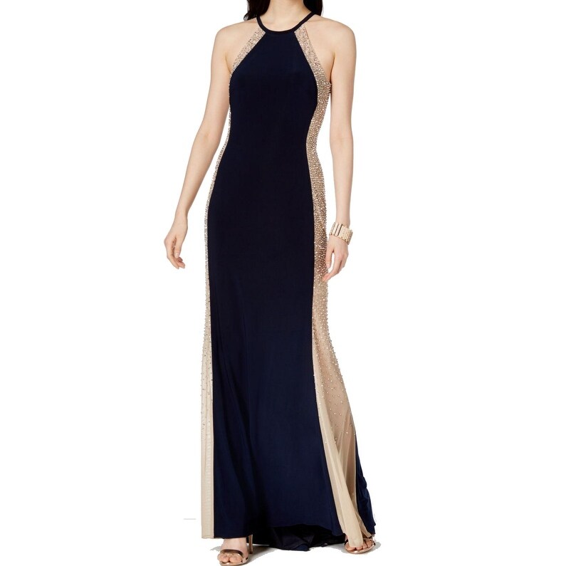 xscape navy blue gown