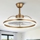 preview thumbnail 96 of 118, 20"/24"/72" Oaks Aura Cotti Low Profile Dimmable Smart Ceiling Fan with Lights 6-Speed Flush Mount Modern Remote Downrod - 24inch-Gold