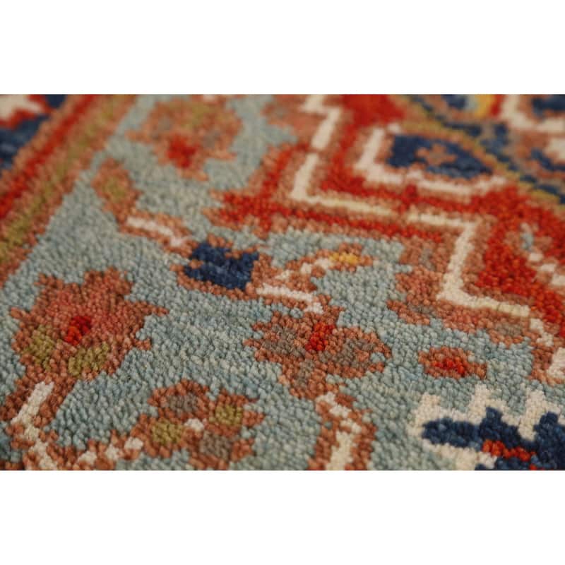 Heriz Serapi Indian Runner Rug Handmade Geometric Wool Carpet - 2'6" x 8'0"