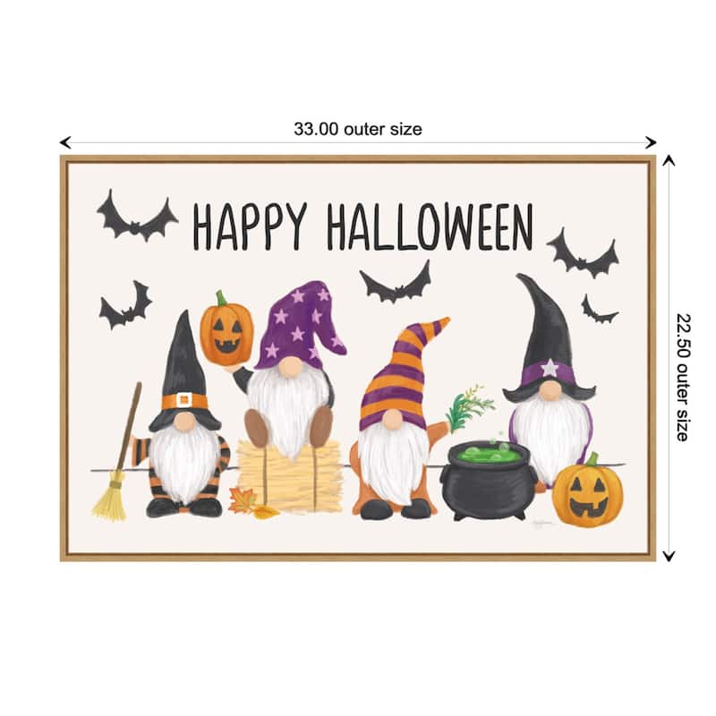 Halloween Gnomes I by Mary Urban Canvas Art Framed - Sylvie Maple