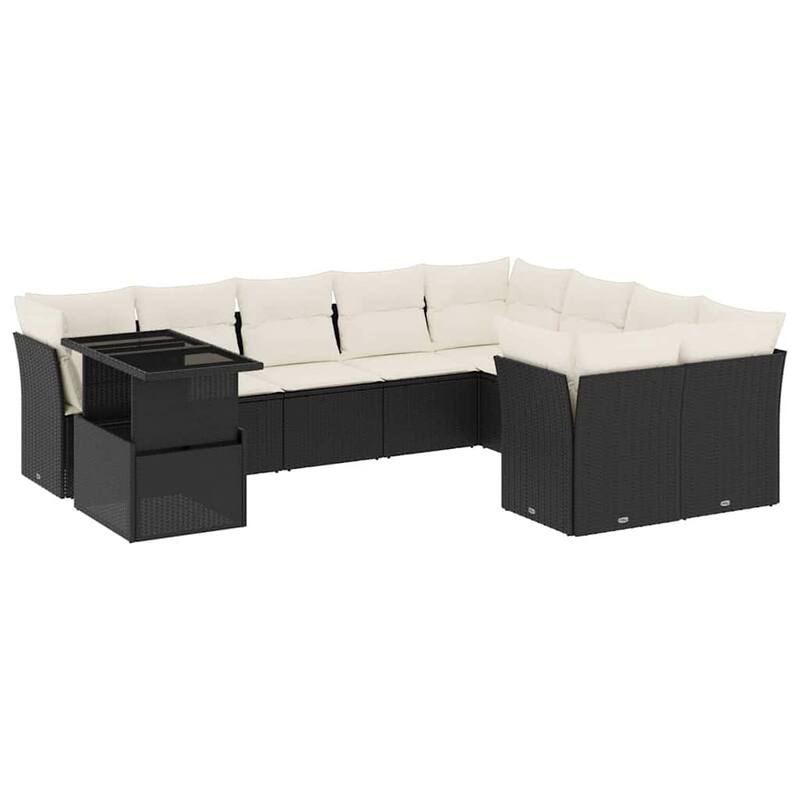10-Piece Outdoor Sofa Set with Cushions - 21.7 x 39.4 x 28.7 in