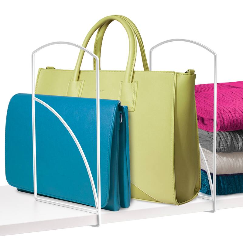 Lynk® Tall White Shelf Dividers Linen Closet Organizers and Storage