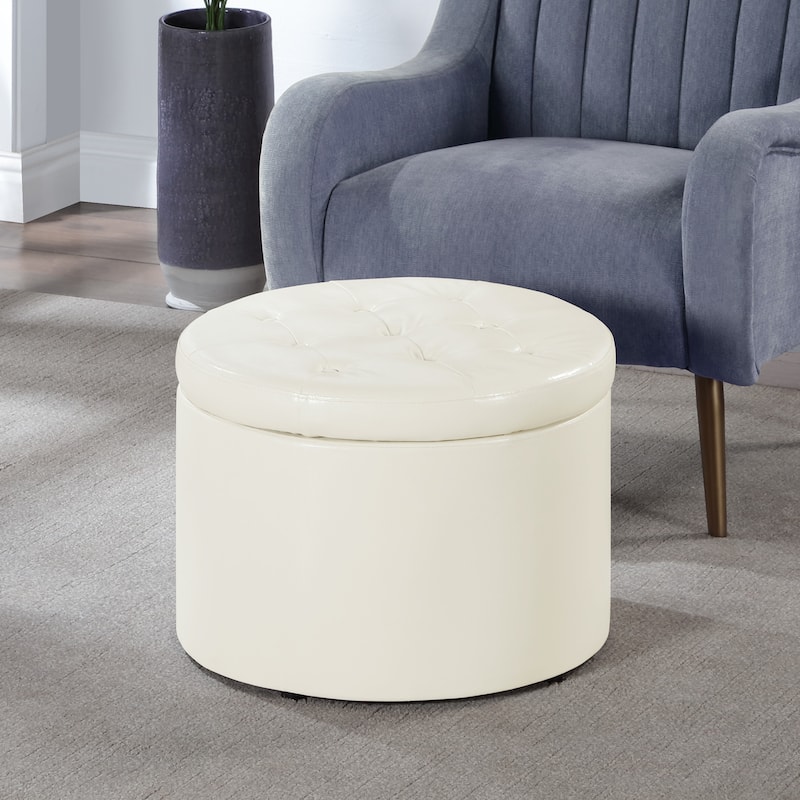 Convenience Concepts Designs4Comfort Round Shoe Storage Ottoman