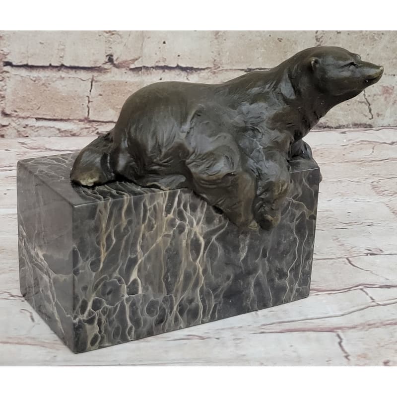 Art Deco Hot Cast Polar Bear Bookend Bookends Bronze Sculpture Statue Figurine