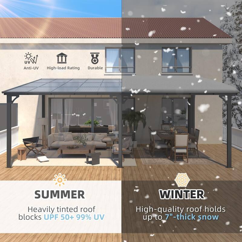 AECOJOY Wall Mounted Gazebos Pergola Gazebo Awnings for Backyard