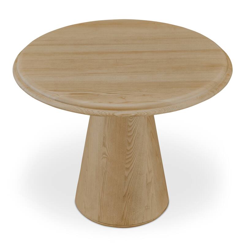 Title: NADAAL STUDIOS Lumiel Café Table, Solid Ash Wood Round Top, Double Bullnose Edge, Natural Finish