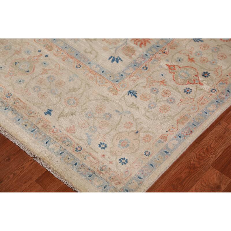 Vegetable Dye Ziegler Oriental Area Rug Hand-Knotted Wool Carpet - 8'11"x 11'10"