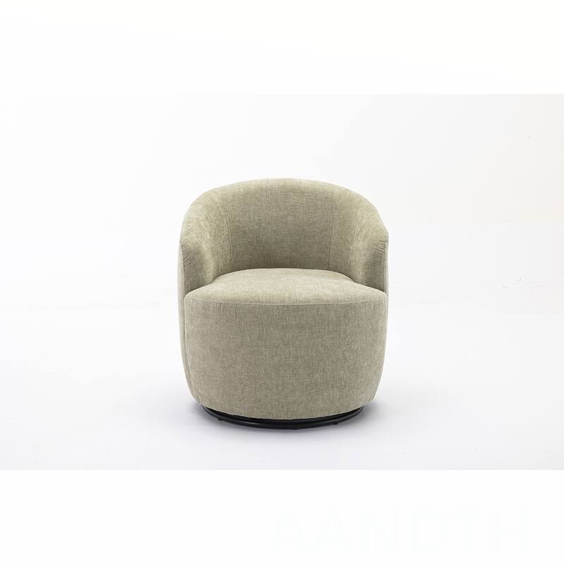 Chenille Swivel Barrel Chair