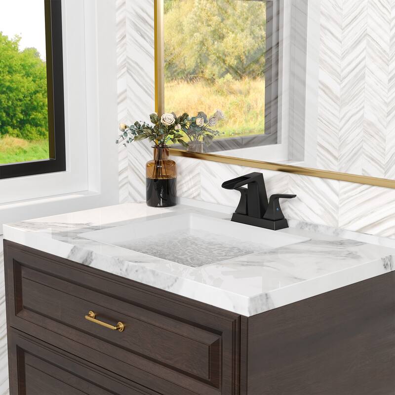 4 in.Centerset 2-Handle Waterfall Spout Bathroom Faucet