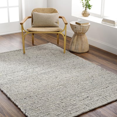 Laurence Handmade Solid Neutral Wool Area Rug