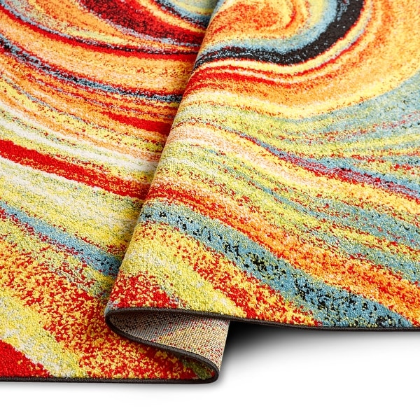 Home Dynamix Splash Adja Abstract Rainbow Swirl Area Rug - On Sale