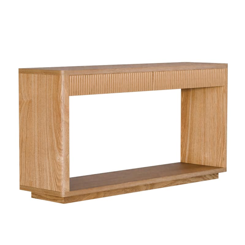 GDF Studio - Calvera 60 Inch Modern 2-Drawer Fluted Console Table
