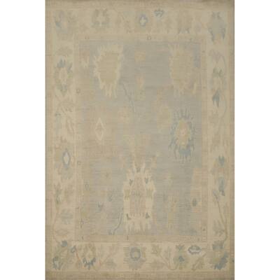 Hand Knotted Oriental 100% Wool Carpet Transitional All-Over Greys & Charcoal Oushak Area Rug - 10' 0'' X 8' 0''