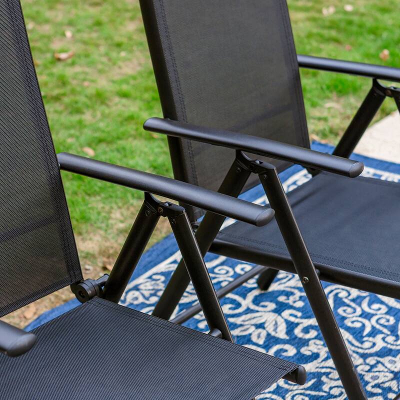 7/9-Piece Patio Dining Set, 1X Expandable Table, 6/8 Folding Textilene Chairs