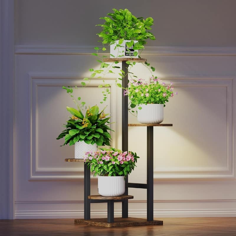 Plant Stand Indoor with Grow Light - 11 x 11 x 28.5 inches