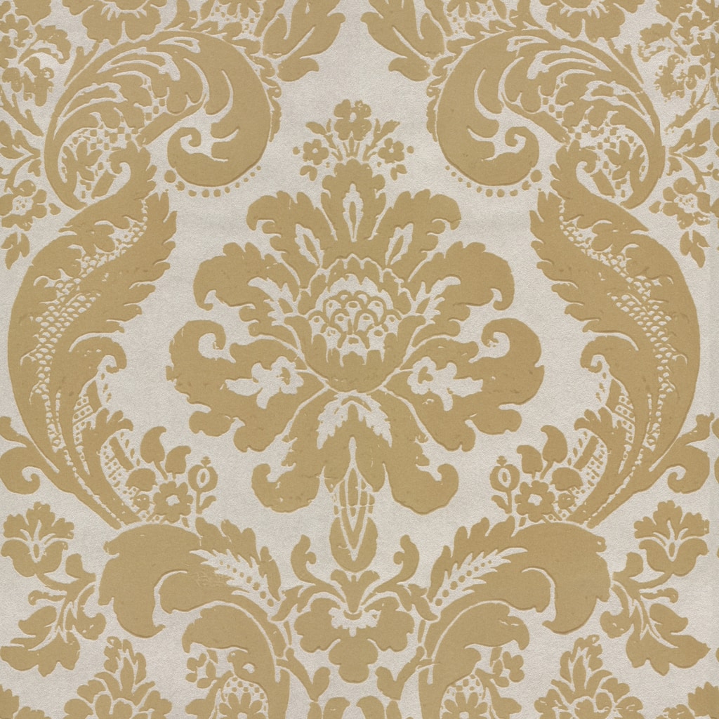 A-Street Prints Shadow Khaki Flocked Damask Wallpaper