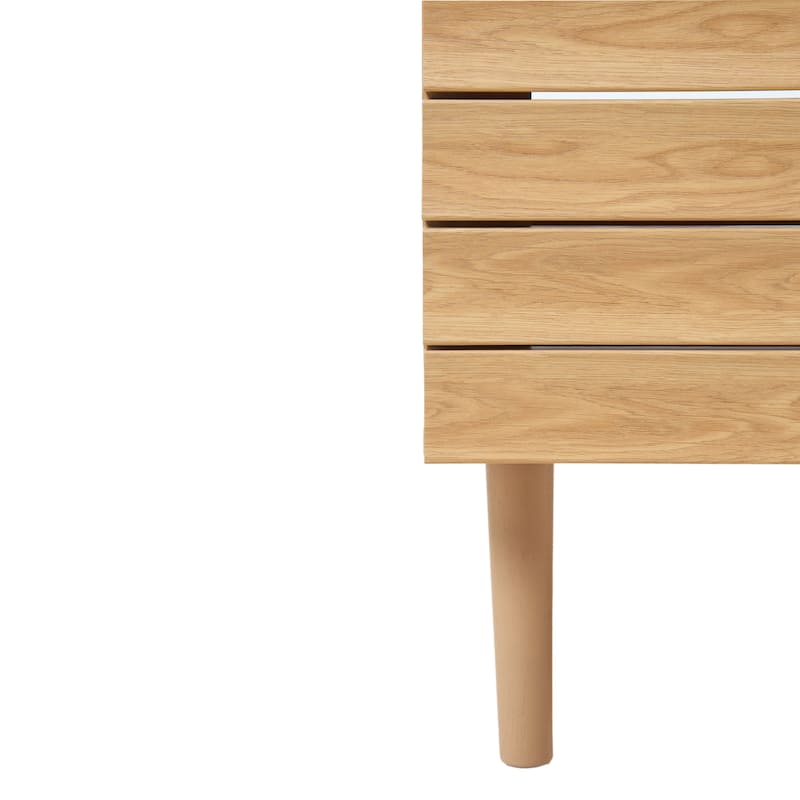 Calandre Thick Linear Slat Modern Farmhouse 2-Shelf Bath Vanity Cabinet Only (Sink Basin not Included), by JONATHAN Y